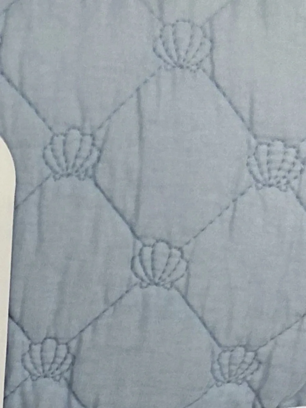 Sigrid Olsen Blue King Cotton Quilt Set 106”x92” All Over Seashell Design